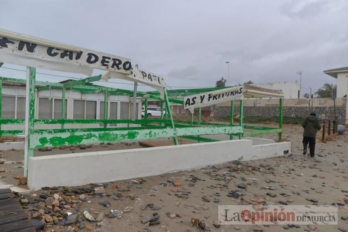 Temporal de lluvia y viento en La Manga y Cabo de