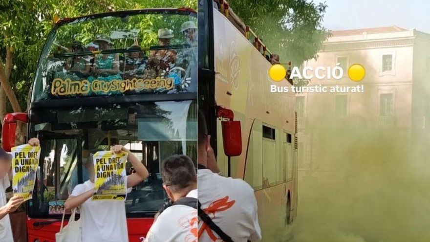 Einen Tag vor der großen Demo gegen den Massentourismus: Aktivisten veranstalten Protestaktion vor Sightseeing-Bus