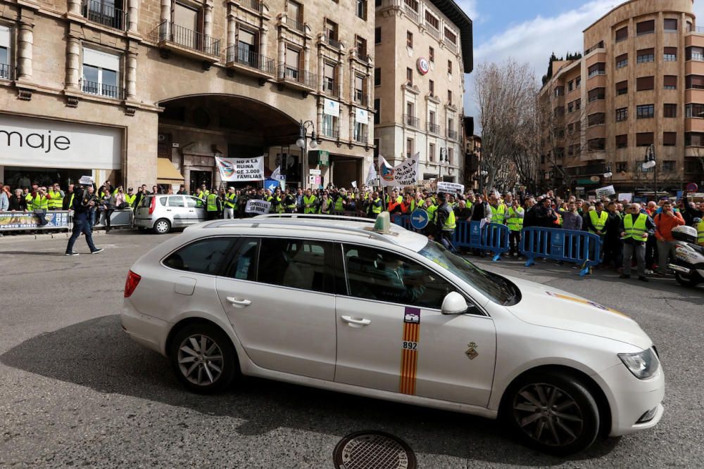 Protest Streik Taxis Mallorca Palma