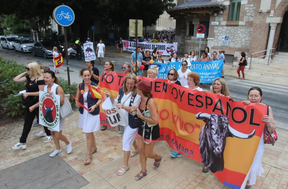 Manifestación antitaurina en Málaga