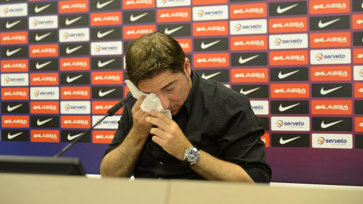 Xavi Pascual, en la rueda de prensa de su despedida del Barça de baloncesto