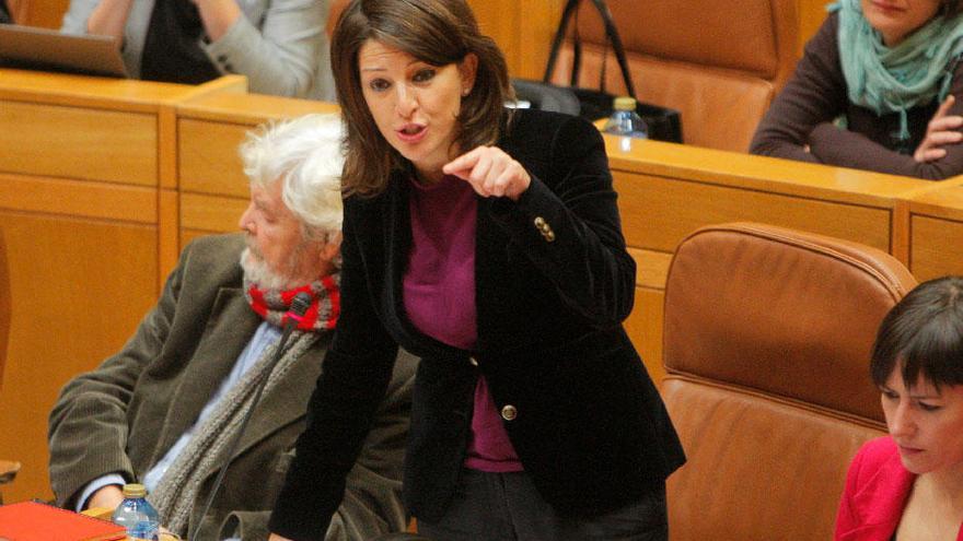 Yolanda Díaz en el Parlamento de Galicia.