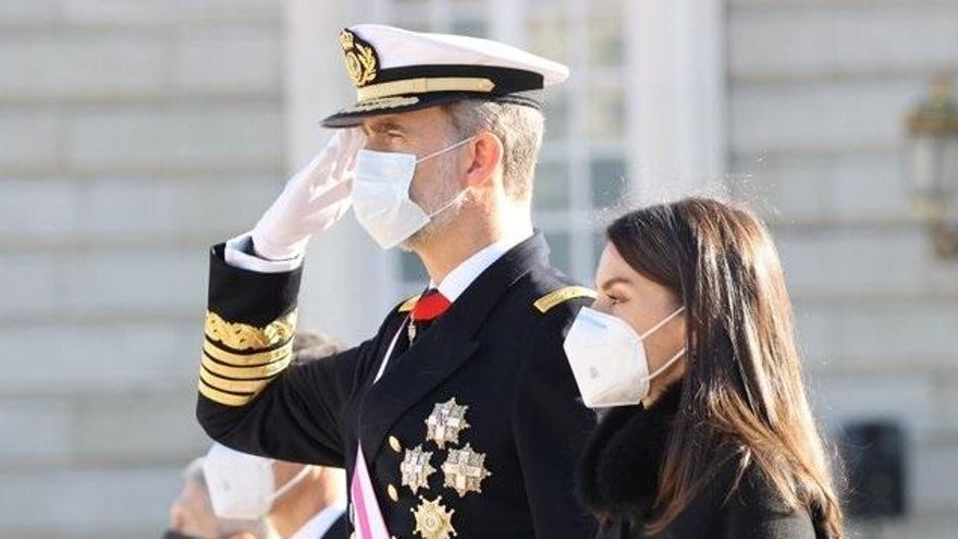 El Rey Felipe VI y la Reina Letizia en la Pascua Militar, el pasado 6 de enero de 2021