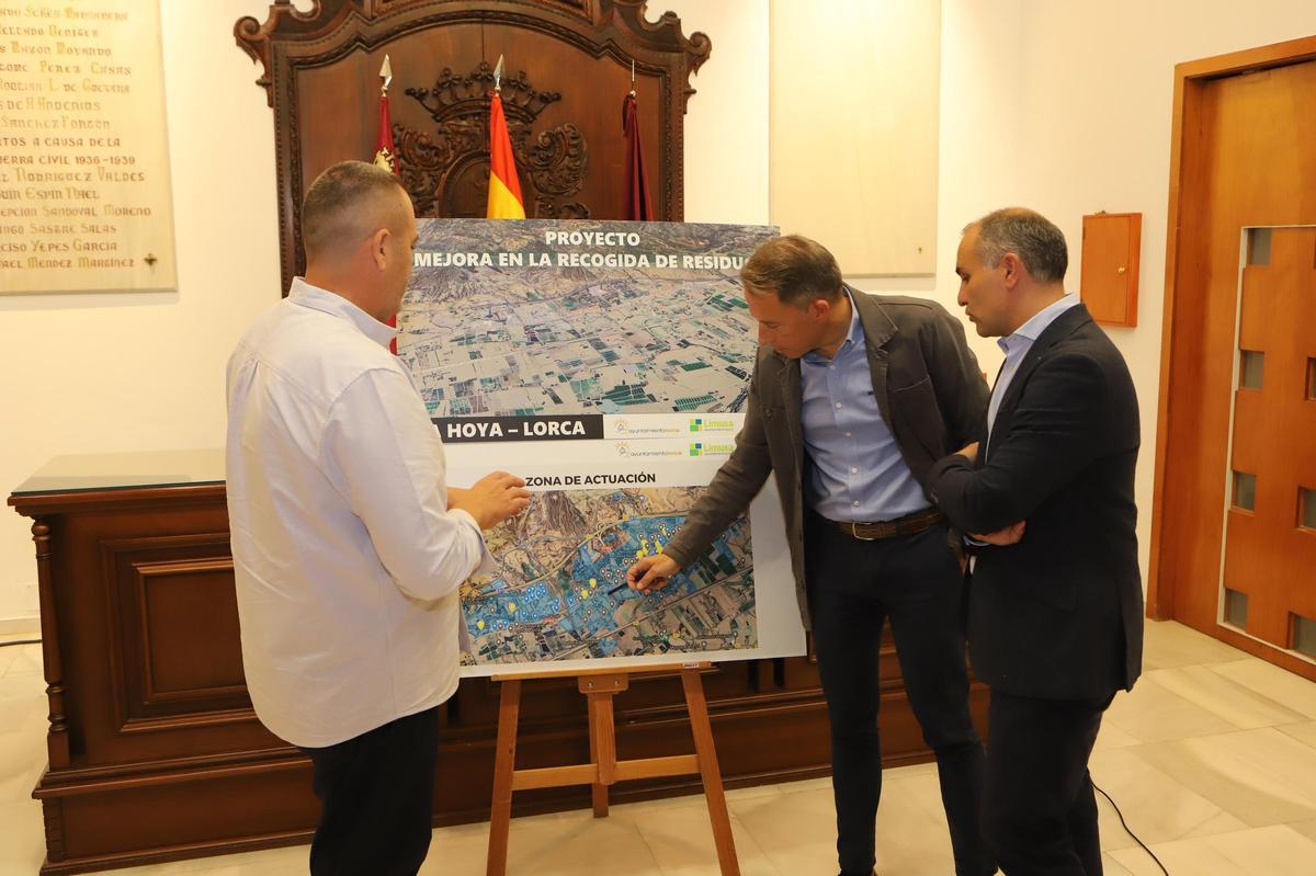 Mapa de distribución de los contenedores en La Hoya.