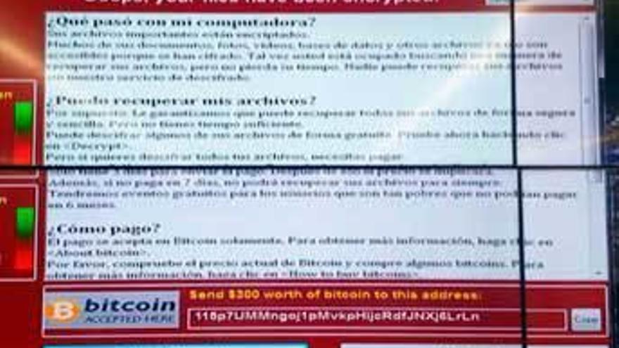 La extorsión del virus &quot;Wanna cry&quot;.