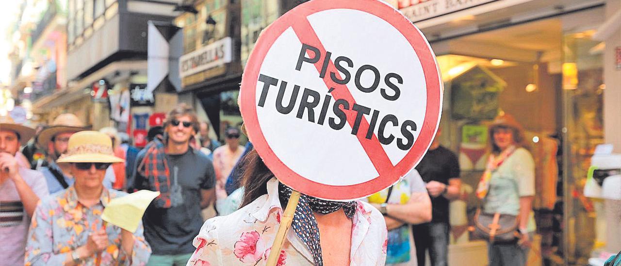 Marcha contra el alquiler turístico celebrada en Palma en 2017