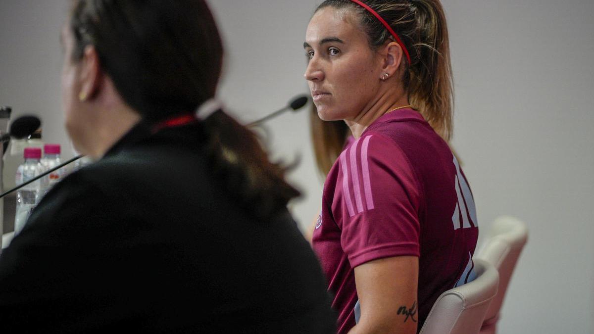 Mariona Caldentey durante la rueda de prensa.