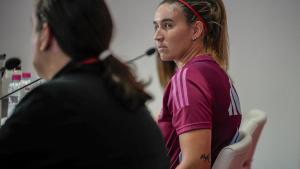 Mariona Caldentey durante la rueda de prensa.