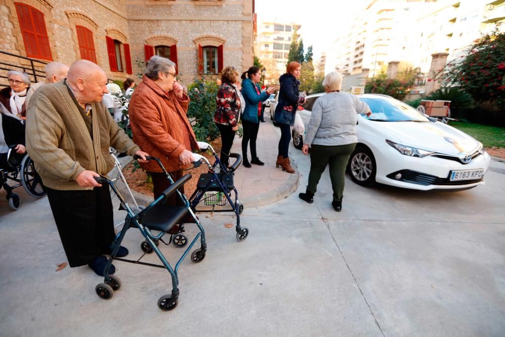 Taxistas de Palma invitan a ancianos a visitar las iluminaciones de Palma