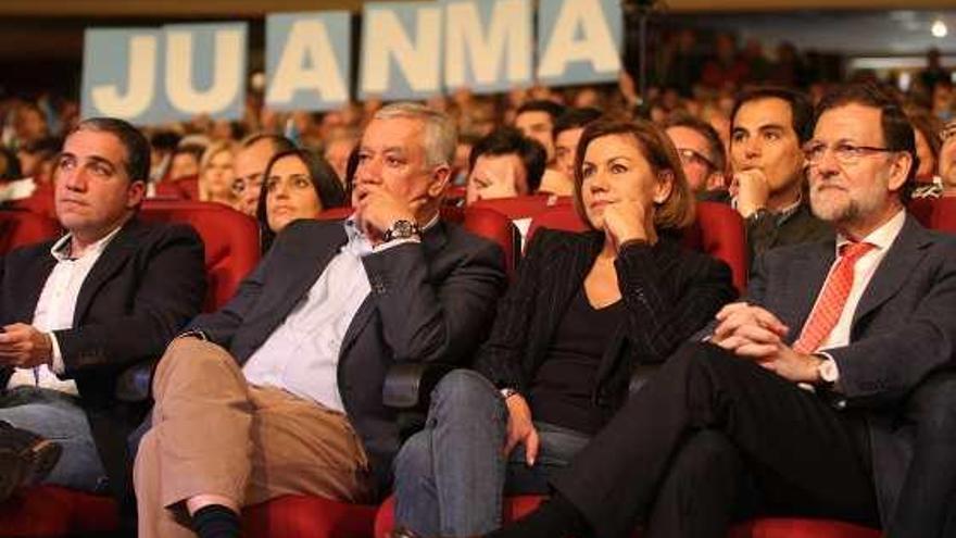 Elías Bendodo, Javier Arenas, María Dolores de Cospedal y Mariano Rajoy.