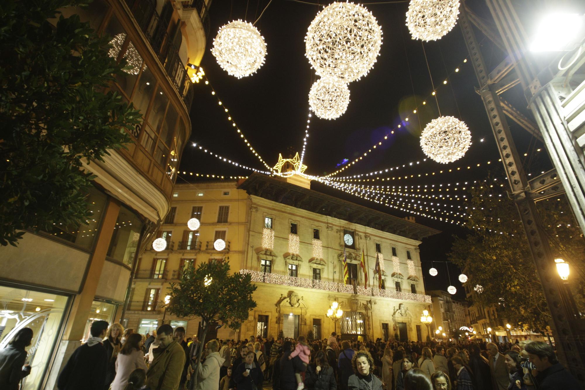 Así eran antes la luces de Navidad de Palma