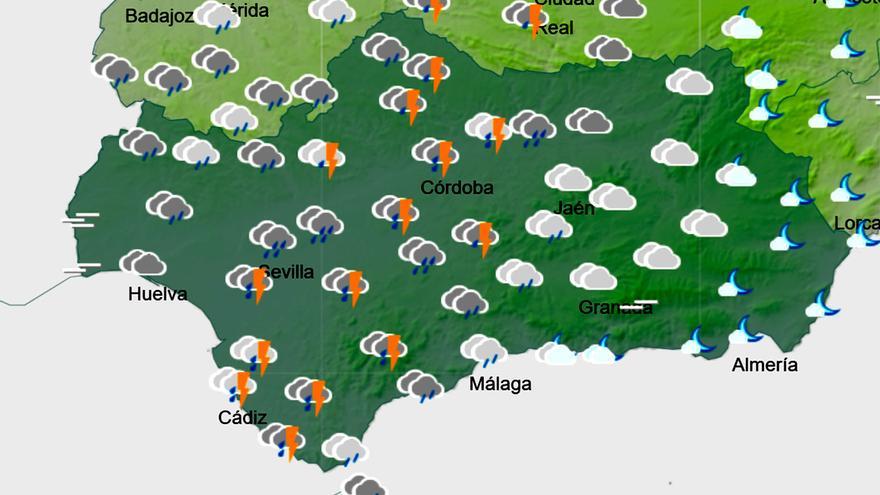 Alerta amarilla por lluvias en Andalucía: tres provincias afectadas y las tormentas pueden llegar al miércoles