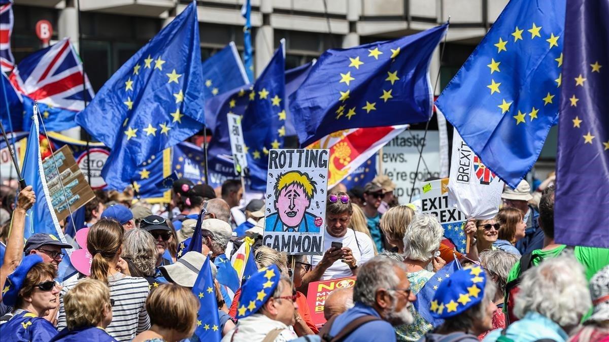 zentauroepp49147708 london  united kingdom   20 07 2019   anti brexit protesters190720204558