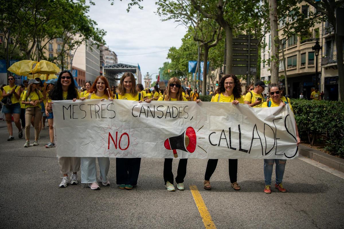 Manifestación de profesores en Barcelona