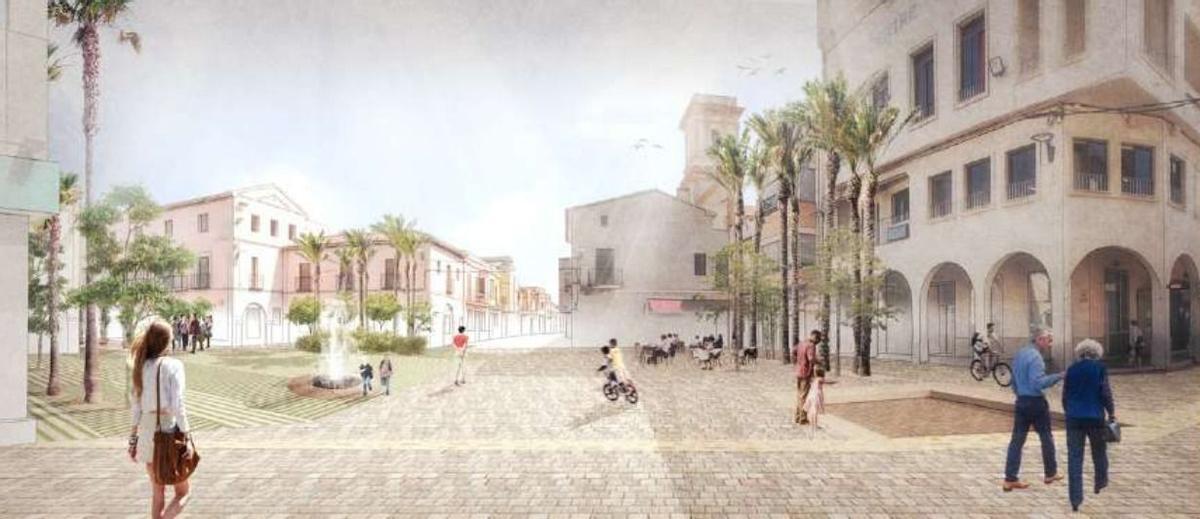 La peatonalización de la plaza de la Constitución, uno de los proyectos estrella de Moncofa para el 2026.