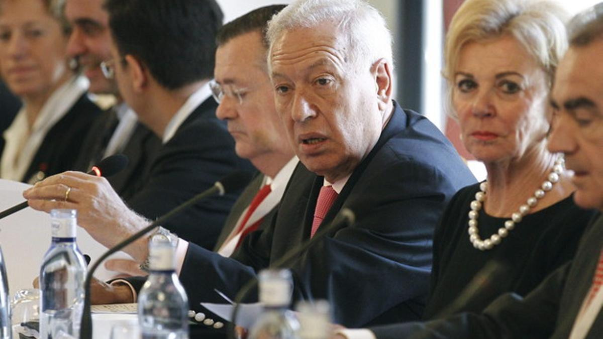 El ministro de Exteriores García Margallo, este martes, en el Casino de Madrid.