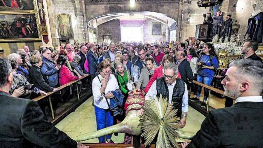 Imagen tomada en la Sang durante el Davallament de 2019, una fotografía que este año no se podrá repetir. 