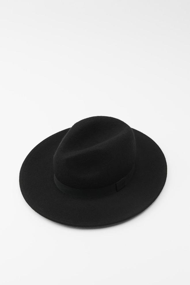 Sombrero de fieltro negro estilo cowboy