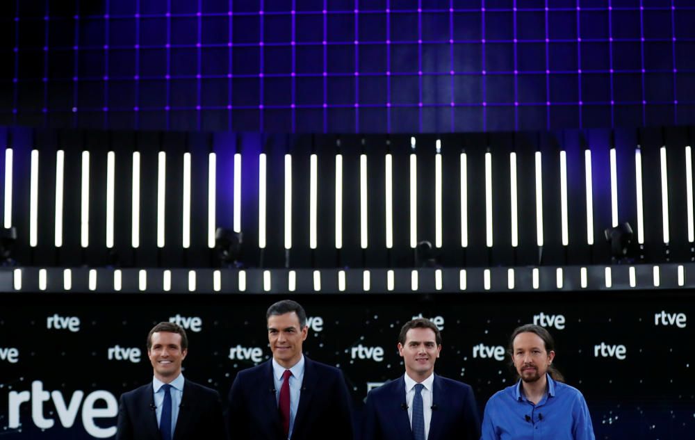 El debate electoral a cuatro de RTVE, en imágenes