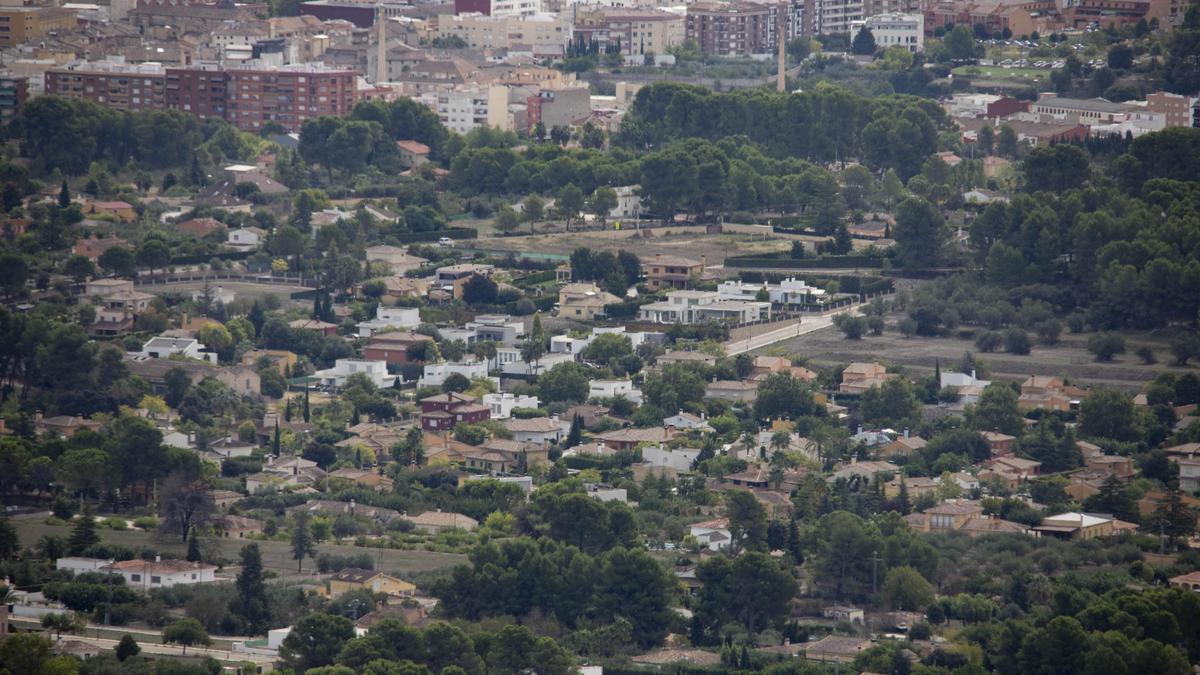 Casas de campo diseminadas en Ontinyent.