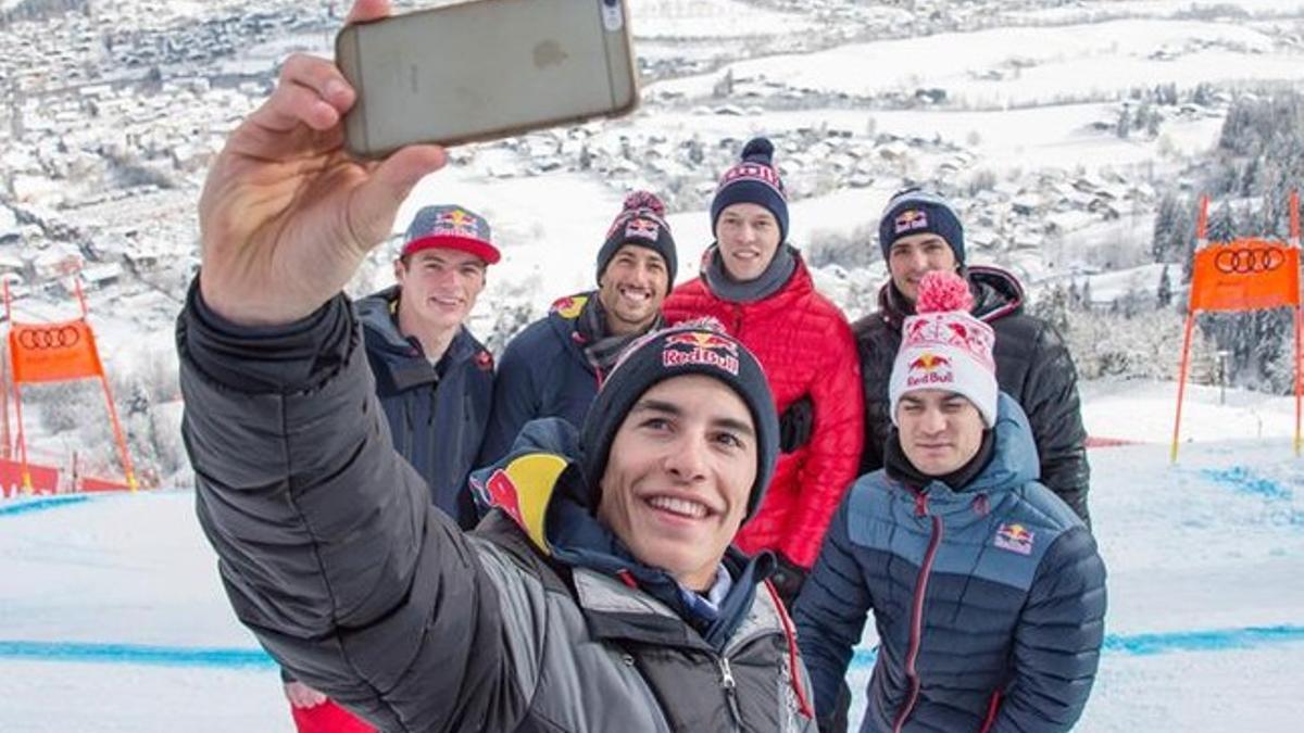 marquez, Pedrosa, Sainz, Verstappen en la prueba de Kitzbuehel de Copa del Mundo de esqui Alpino