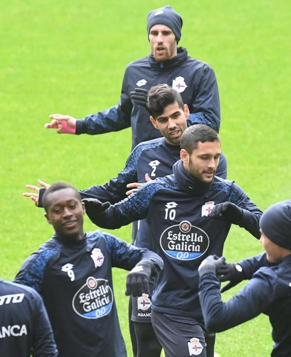 Entrenamiento en Riazor antes de Mendizorroza