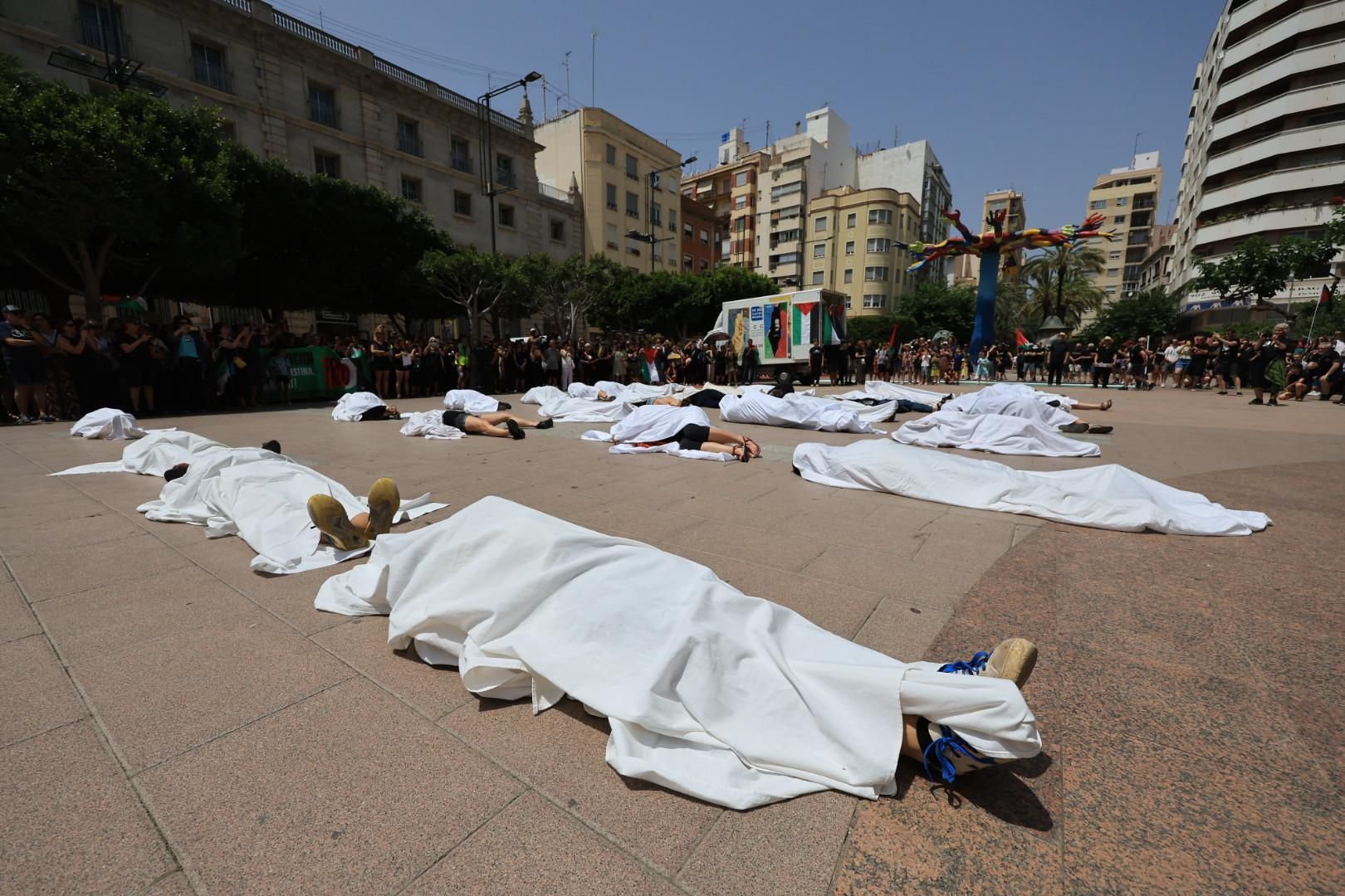 Manifestación a favor del pueblo palestino y la paz en Castellón