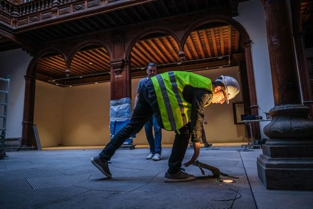 Visita a las obras del Palacio de Carta, en Santa Cruz de Tenerife