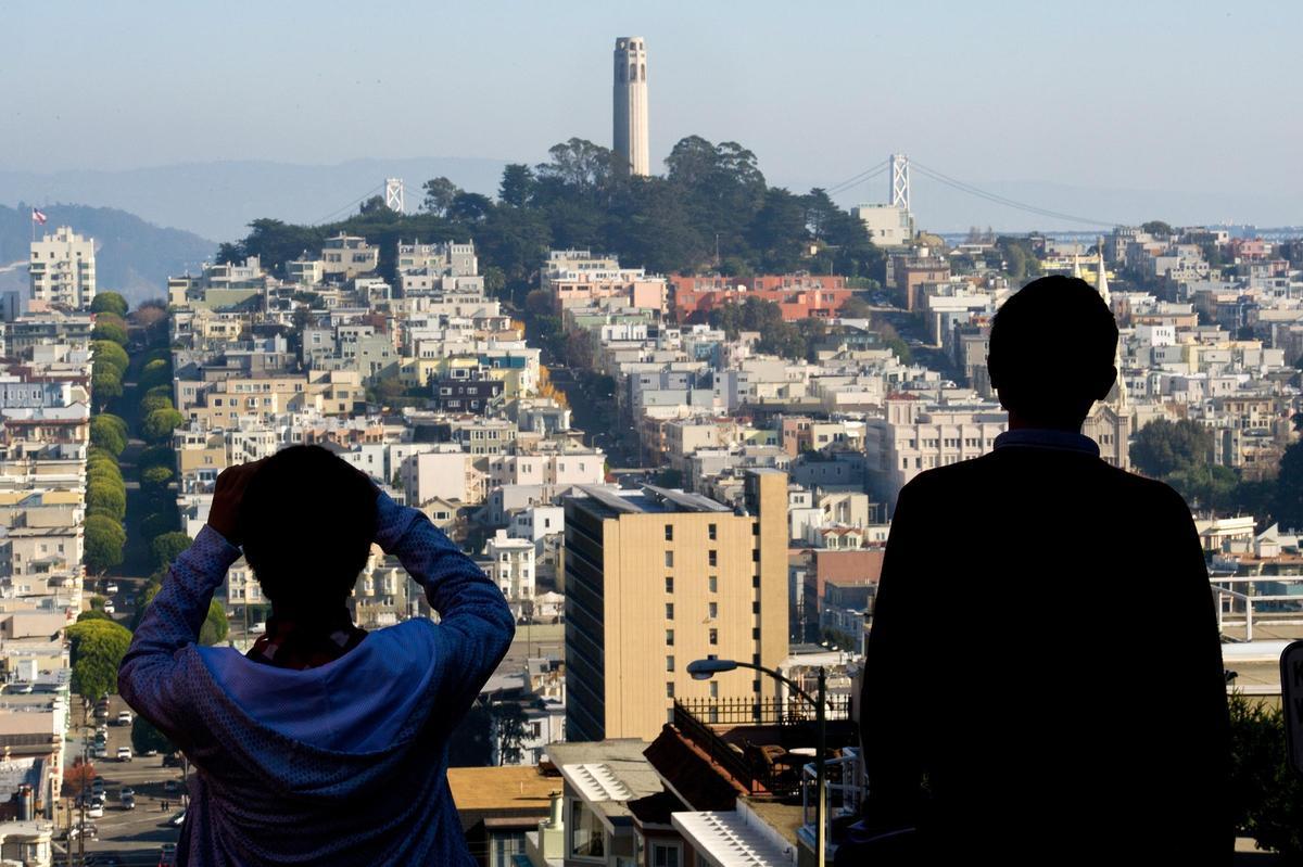 Imagen reciente de unos turistas en San Francisco, en Estados Unidos.