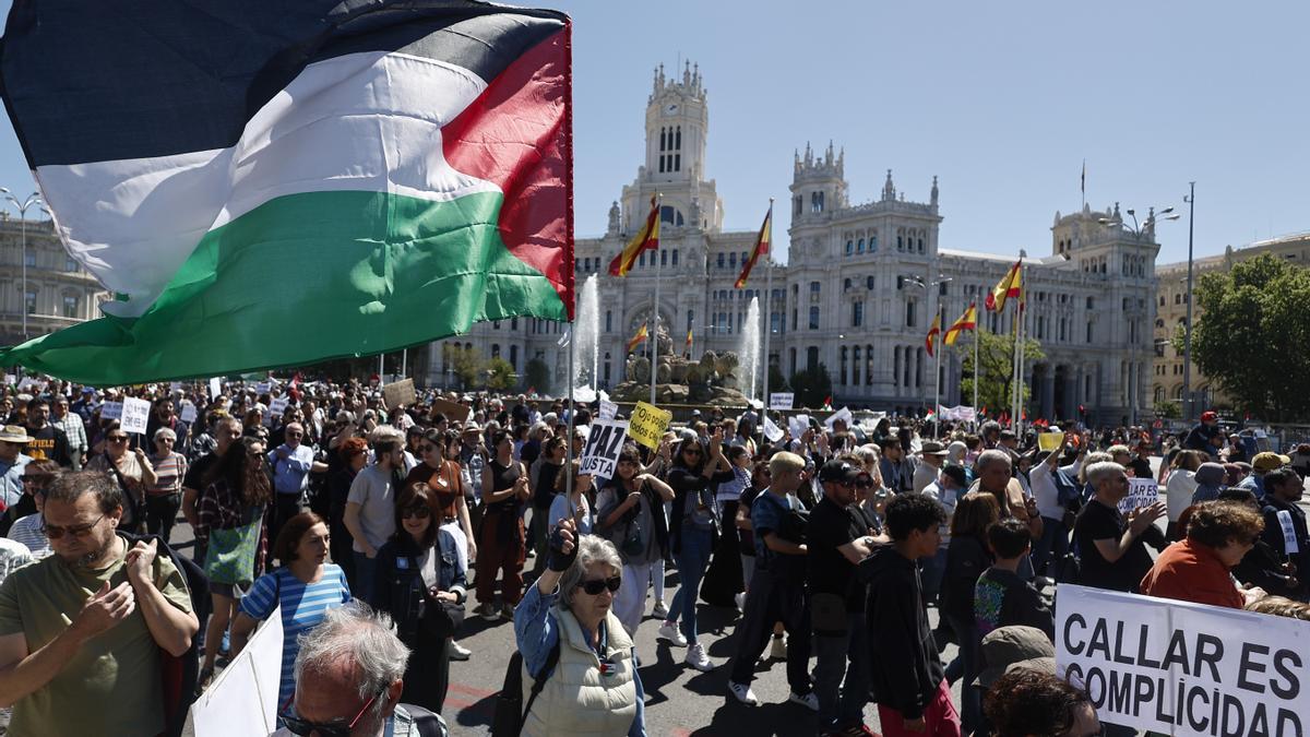 Manifestación de apoyo a Palestina en Madrid