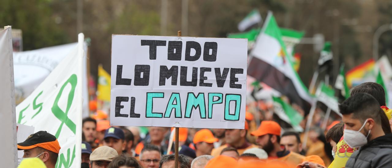 Manifestación del campo español, el pasado marzo, en Madrid.