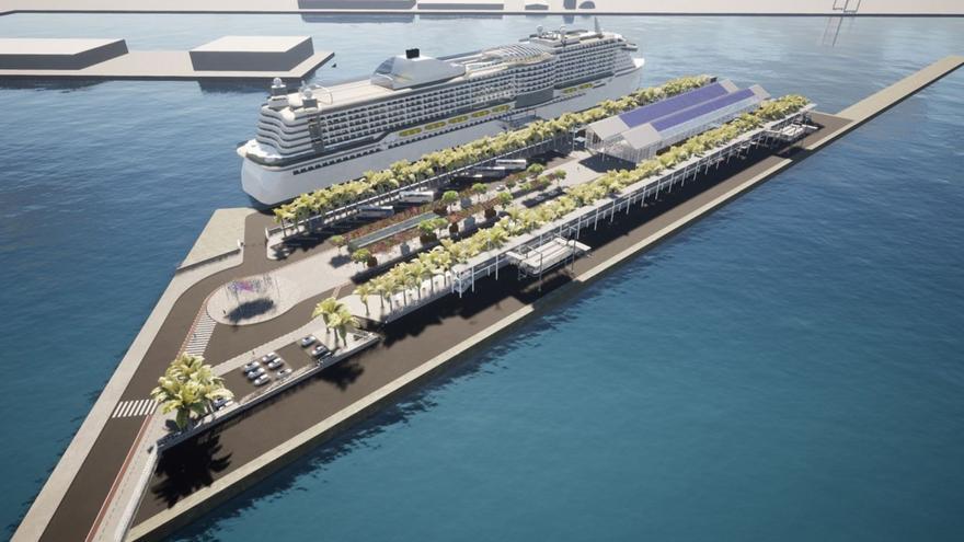 Recreación informática del aspecto que tendrá el muelle Santa Catalina tras la construcción de la nueva terminal. | | LP/DLP