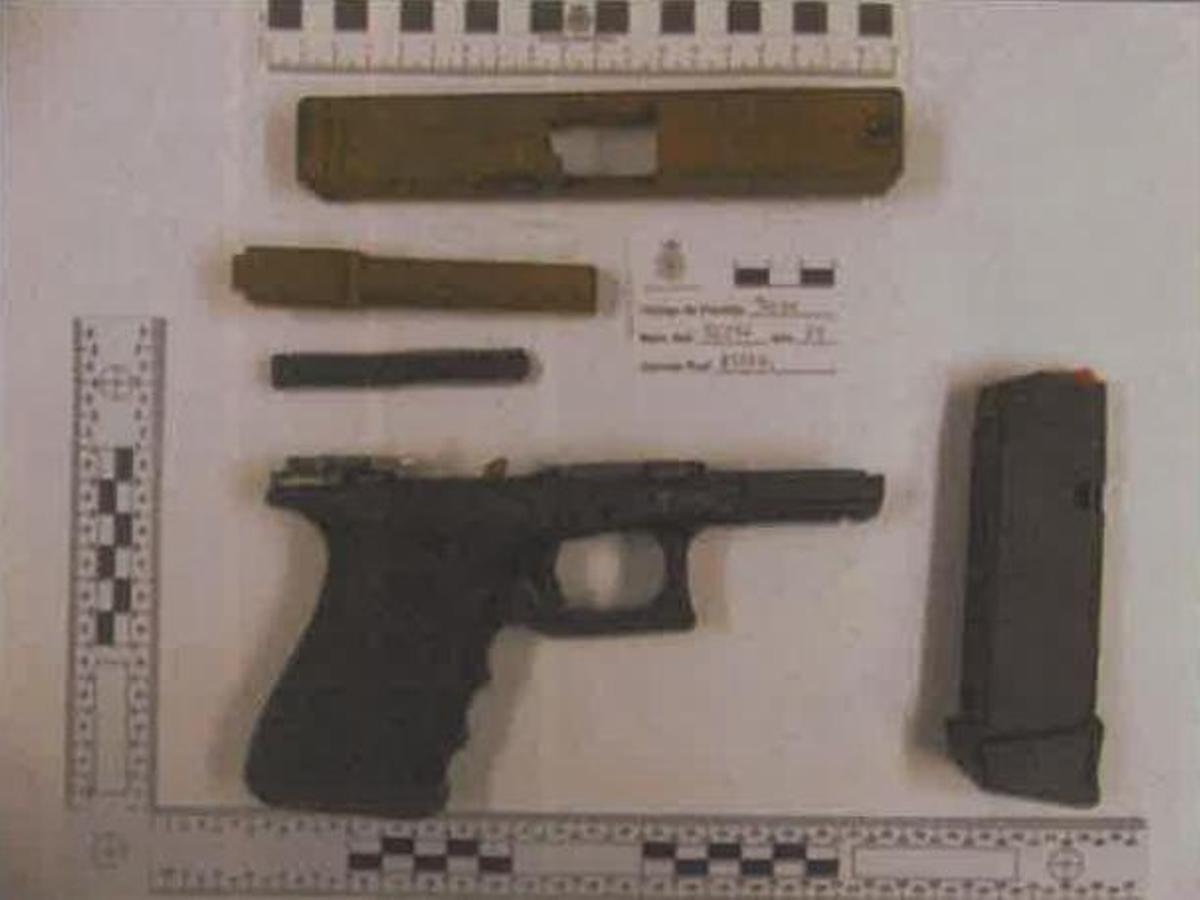 Pistola utilizada para matar a 'El Conejero'