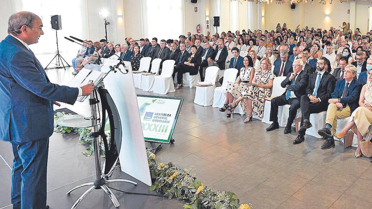 Juan Antonio Pedreño, durante su intervención en la XXXIII Asamblea General Ordinaria de Ucomur.