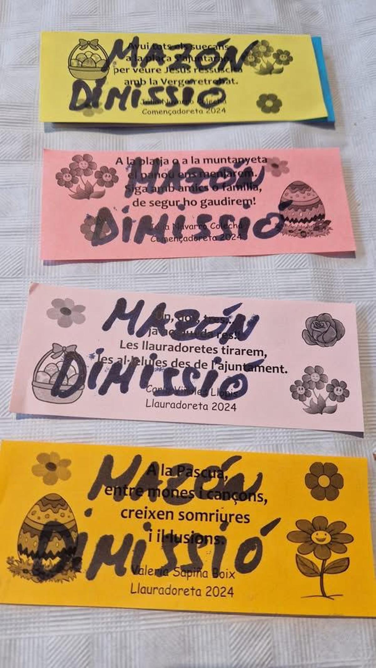 Aleluyas modificadas en Sueca con la frase "Mazón dimissió".