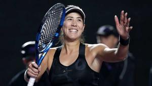 Muguruza celebra su pase a semifinales.