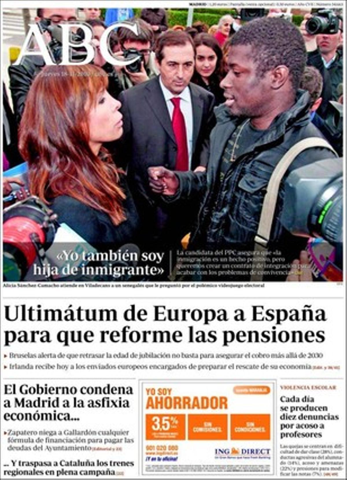 ’Abc’ dóna rellevància a les pàgines interiors que Rabat redobla la purga de testimonis a Aaiun després de l’entrevista del ministre d’Interior marroquí amb el vicepresident Alfredo Pérez Rubalcaba.