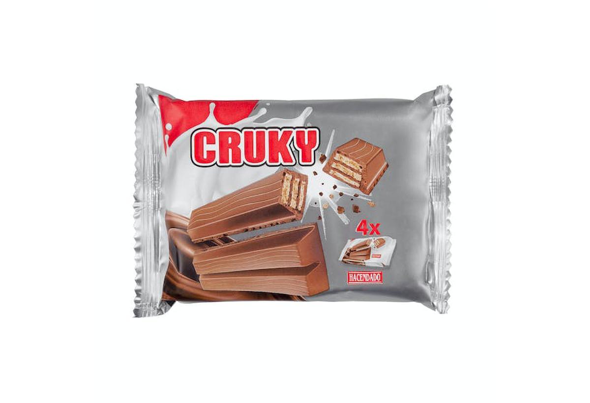 Chocolatina Cruky, imitación de Kit Kat en Mercadona.