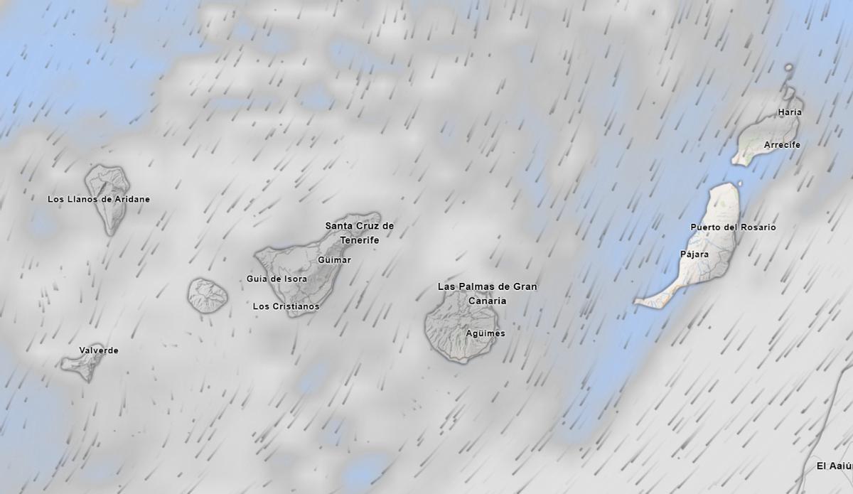 Previsión del tiempo en Canarias este martes a las 09.00.