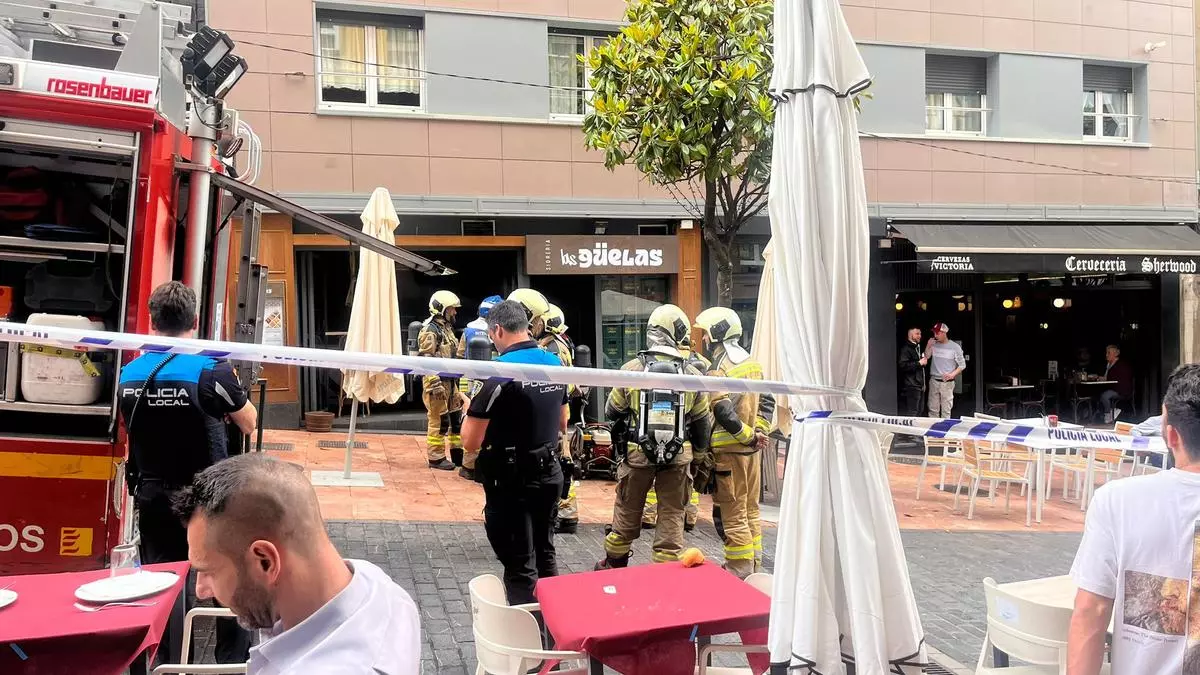 Alarma en la calle Gascona por un incendio en una sidrería