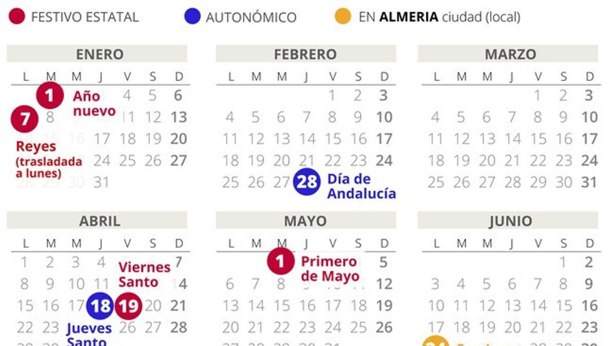 Calendario laboral Almería 2019