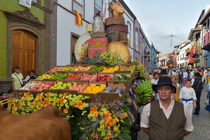 Carretas y grupos en la romería del Pino