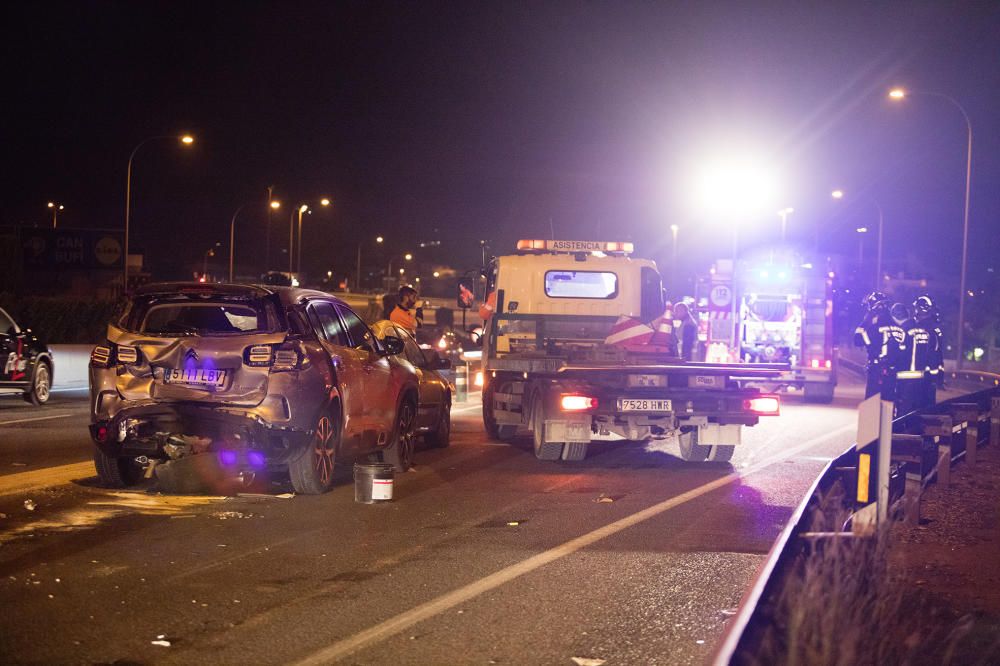 Accidente de tráfico múltiple en Ibiza