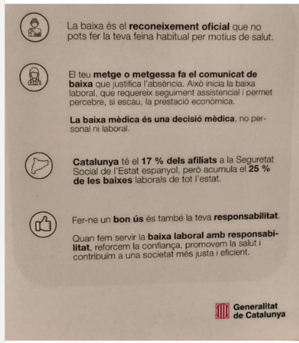 Cartel colgado en un CAP