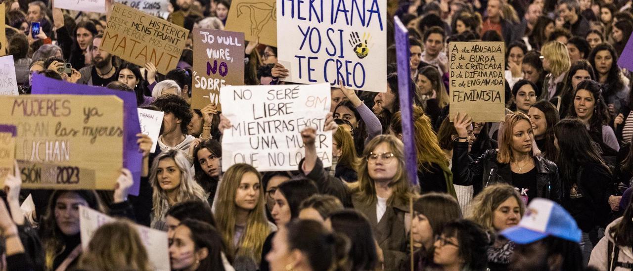 Imagen de una manifestación del 8M.