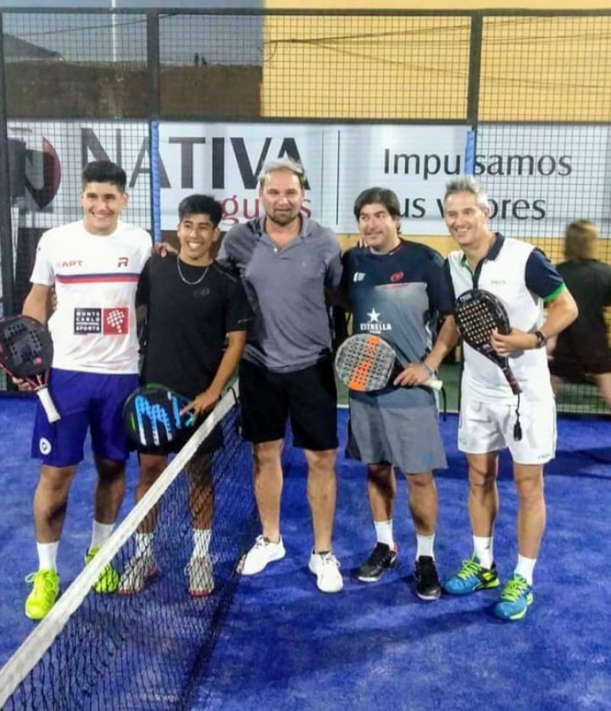 Cristian Gutiérrez y Lamperti en una exhibición junto a unos jovencísimos Maxi Sánchez y Fede Chingotto