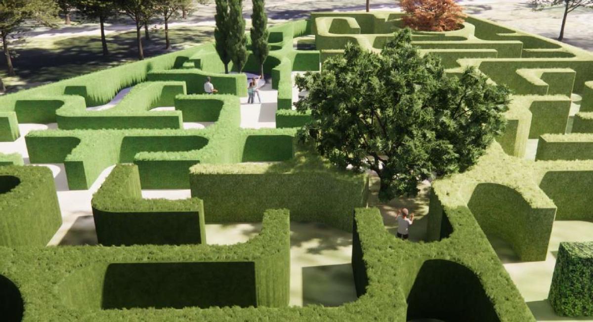 Recreación del futuro laberinto.