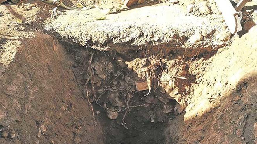 Detalle de las excavaciones llevadas a cabo durante estos días.