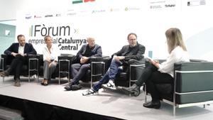 Un moment de la taula rodona. Desquerra a dreta: Xavier Martín Mora, Laia Puig, Pep Vila, Josep Maria Herms i Queralt Casals