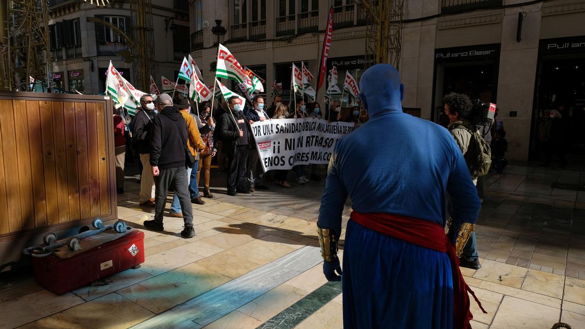 Concentración de Marea Blanca en defensa de la sanidad pública en Málaga